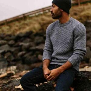 Taylor Stitch Blue Melange Adirondack Crewneck Knit Sweater Size 40